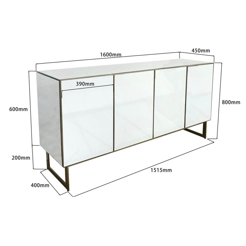 Zwart gespiegeld dressoir - Soran - Kare Design