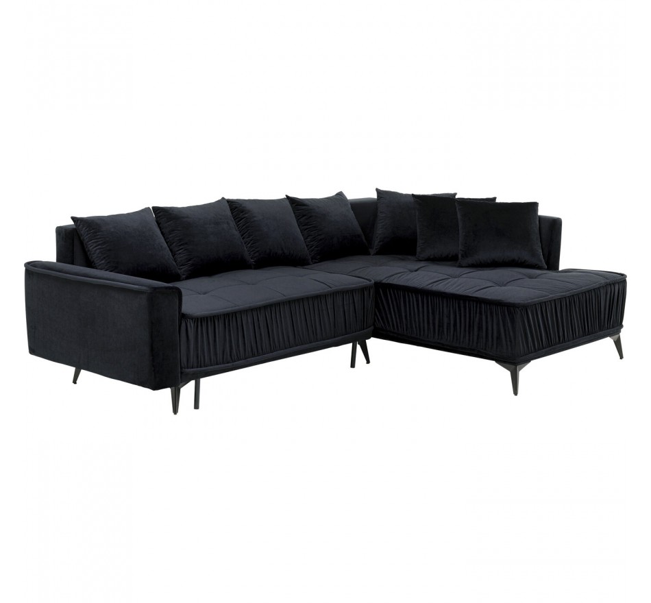 Canapé-lit d'angle Moon droite noir Kare Design