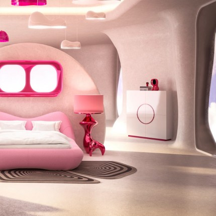 Cabinet Tresor white and pink Kare Design