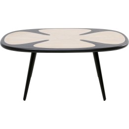 Table basse Petal nature noir 90x60cm