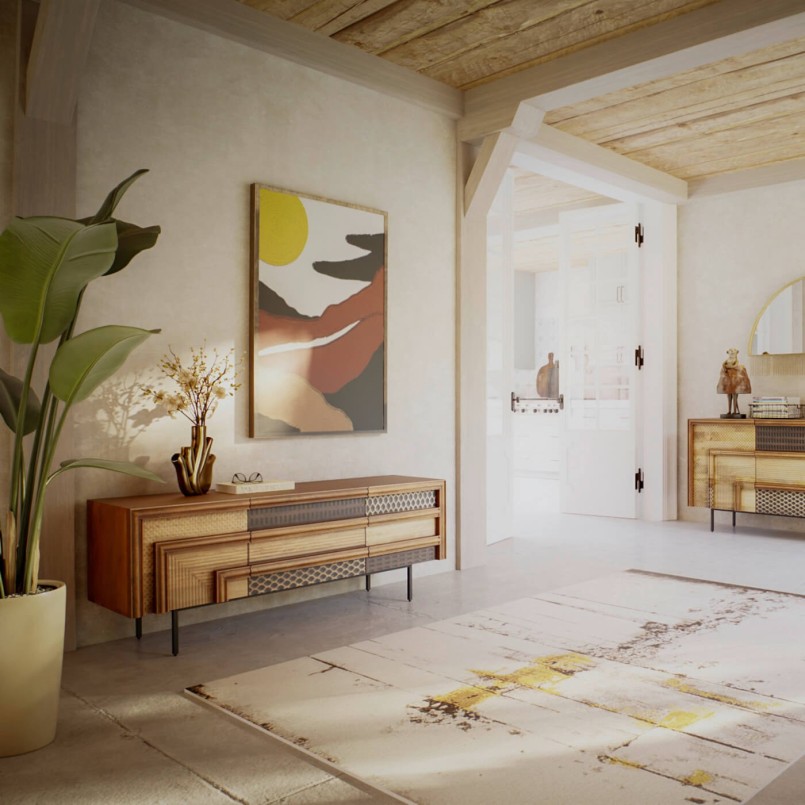 Meuble TV en bois ethnique - Gino - Kare Design