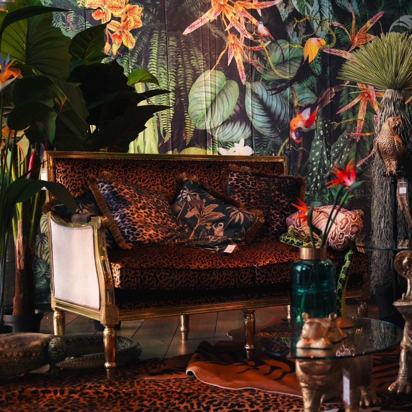 Cushion Fringe leopard 55x55cm Kare Design