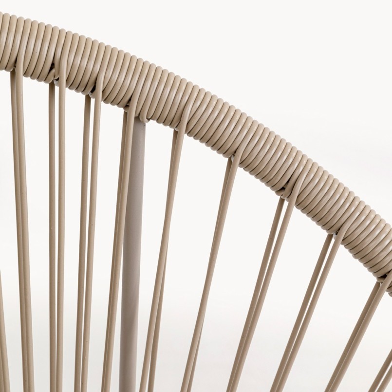Fauteuil de jardin beige et table d'appoint - Acapulco - Kare Design