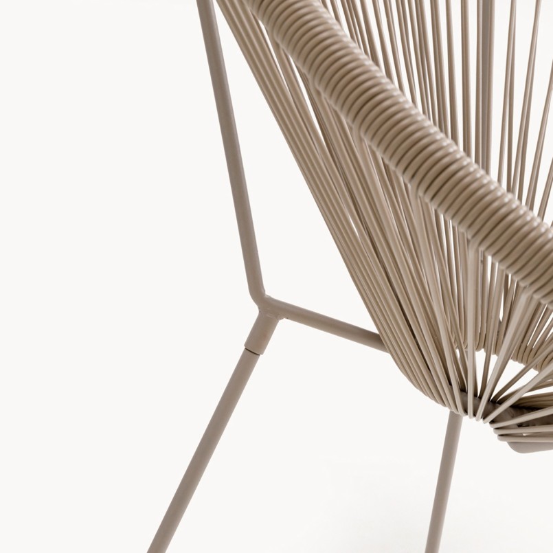 Fauteuil de jardin beige et table d'appoint - Acapulco - Kare Design