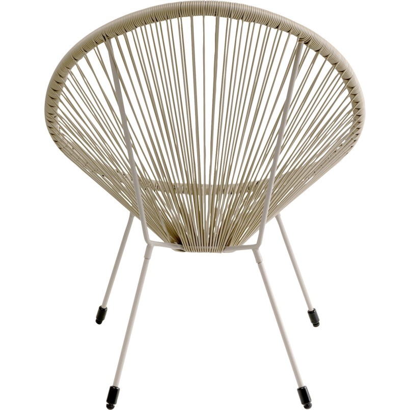 Fauteuil de jardin beige et table d'appoint - Acapulco - Kare Design