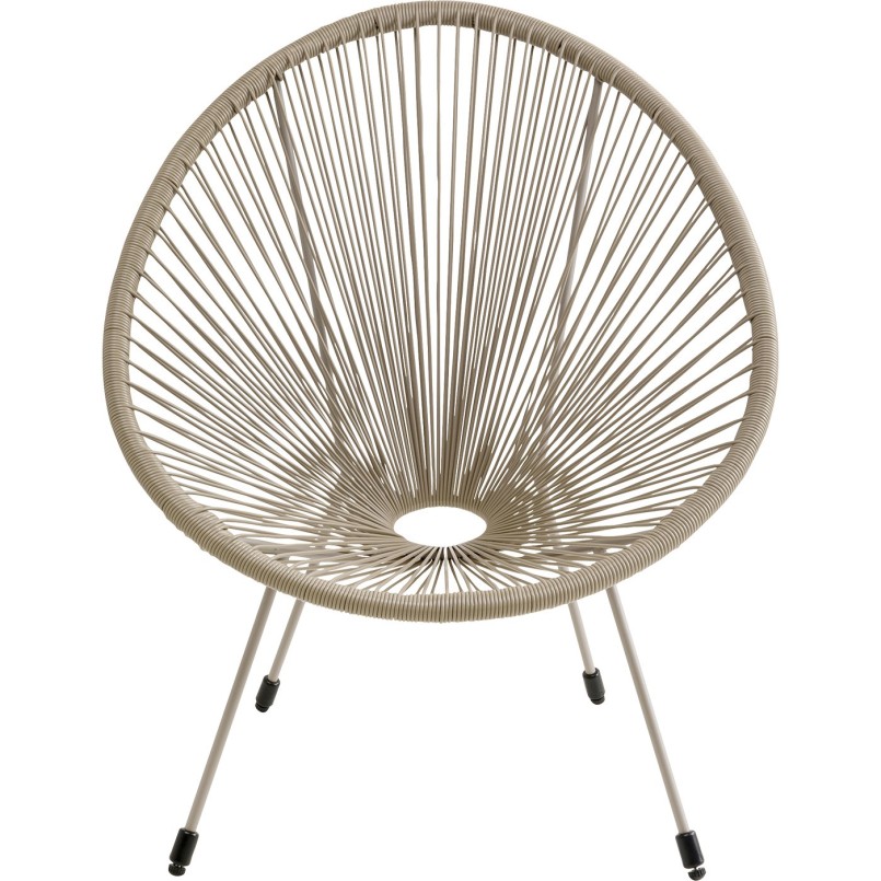 Fauteuil de jardin beige et table d'appoint - Acapulco - Kare Design