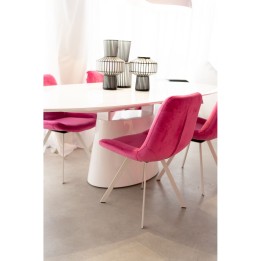 Chaise pivotante en velours rose - Baron - Kare Design
