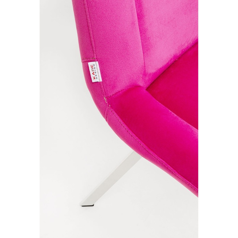 Chaise pivotante en velours rose - Baron - Kare Design