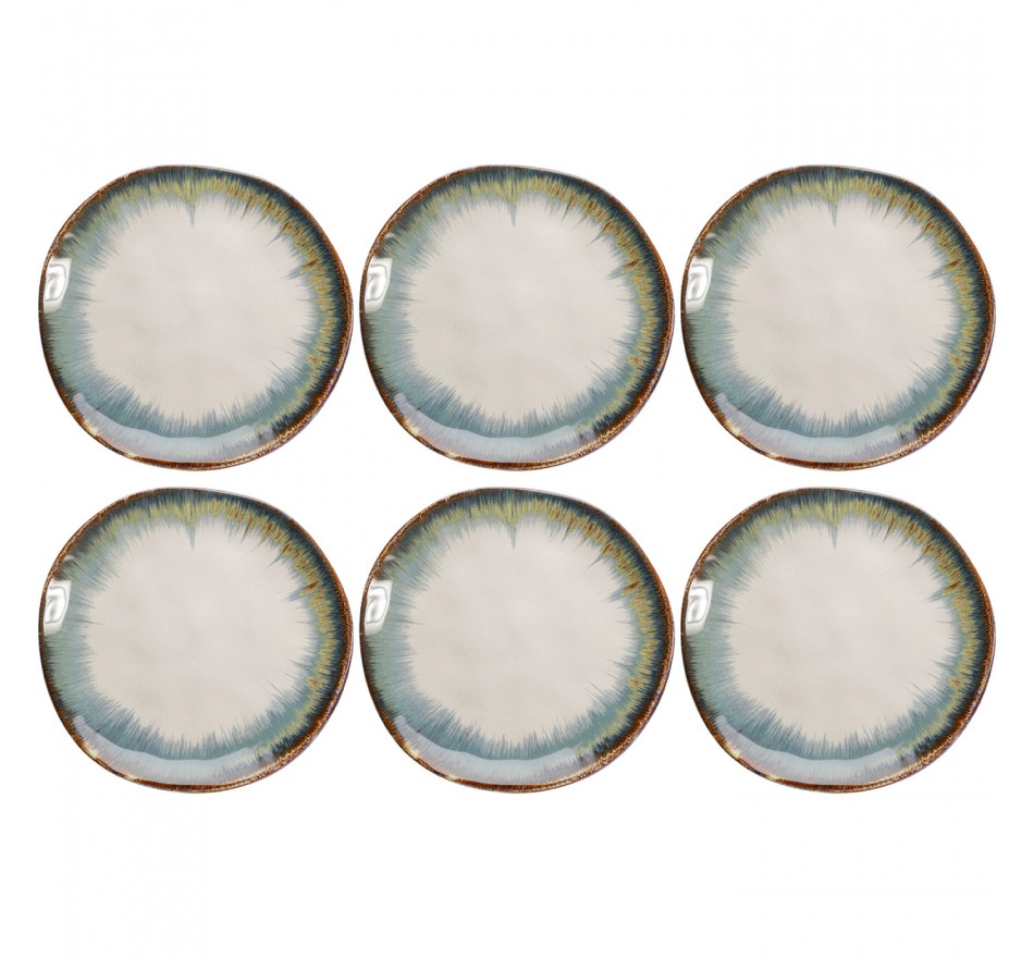 Assiettes Organic 20cm blanches set de 6 Kare Design