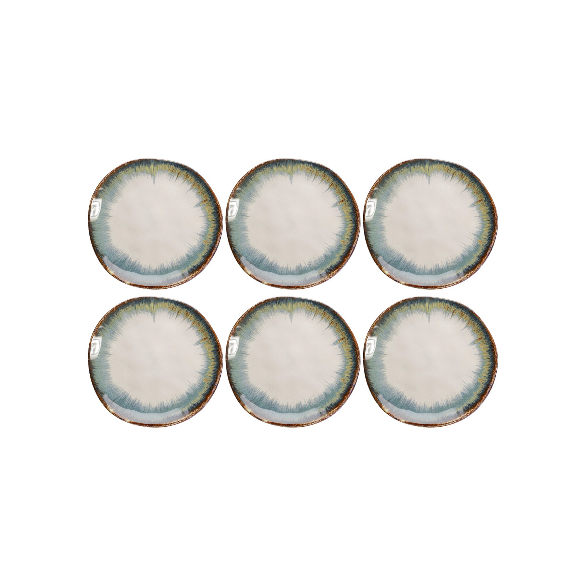 Assiettes Organic 20cm blanches set de 6 Kare Design