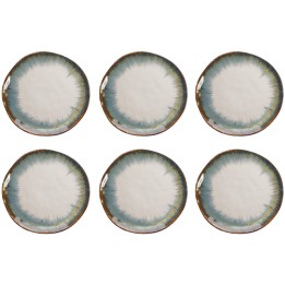 Assiettes blanches et bleues en faïence - Organic - Kare Design