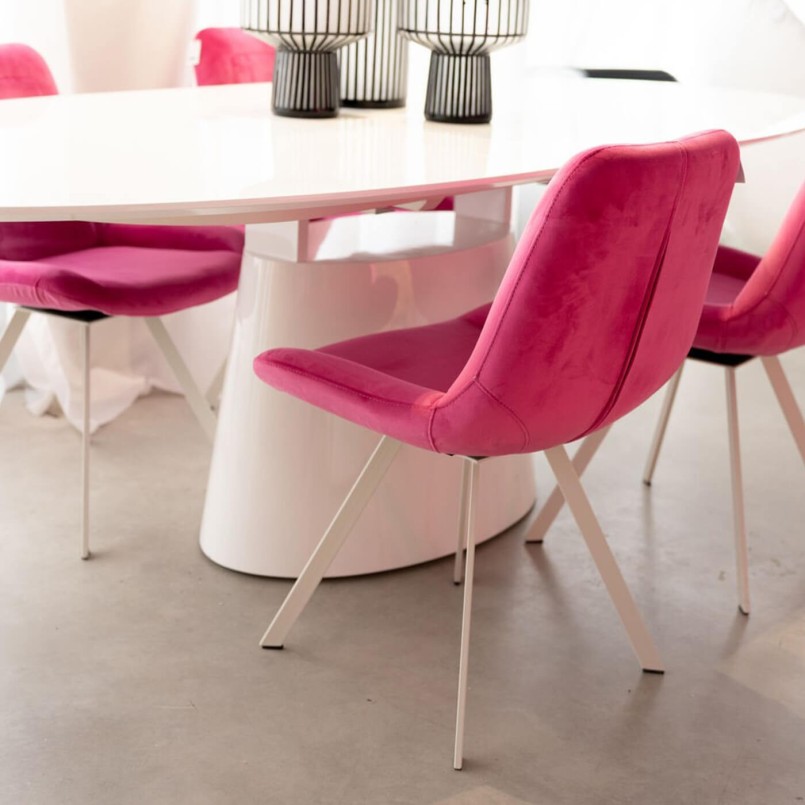 Chaise pivotante en velours rose - Baron - Kare Design