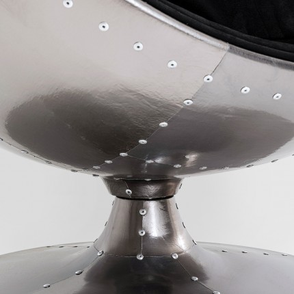 Draaifauteuil Eye Ball fluweel zwart Kare Design