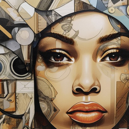 Glass Picture woman Art Geo 120x120cm Kare Design