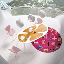 Tapis rose à motifs abstraits - Glyph - Kare Design