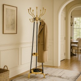 Vintage black steel and gold aluminum coat rack - Luna - Kare Design