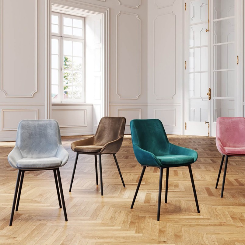 Brown velvet chair - East Side - Kare Design
