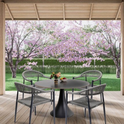 Outdoor set Grande Possibilita table 120cm and 4 chairs grey Kare Design