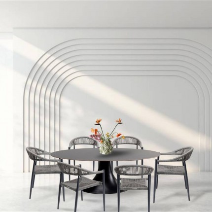Outdoor set Grande Possibilita table 220cm and 6 chairs grey Kare Design