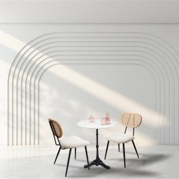 Set tafel en 2 stoelen wit Bistrot Rosali Kare Design