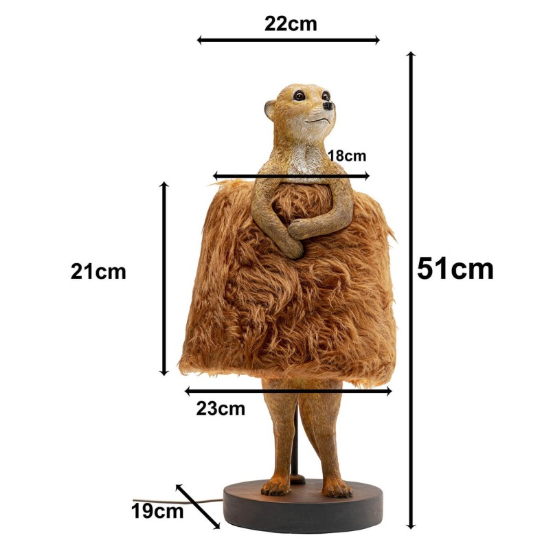 Lampe suricate marron - Animal Fluff - Kare Design