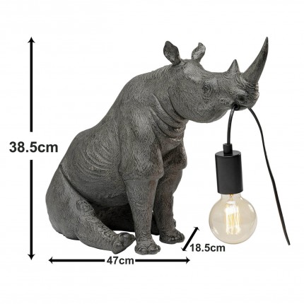 Table lamp grey sitting rhino Kare Design