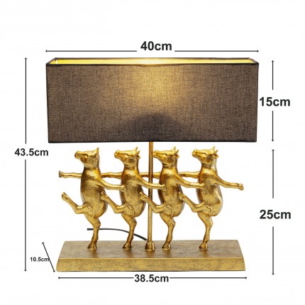 Lampe vaches cancan dorées Kare Design