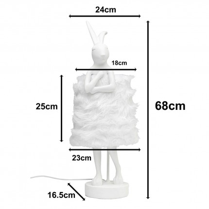 Tafellamp Animal konijn Fluff 68cm wit Kare Design