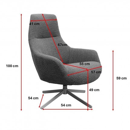 Fauteuil pivotant Mimi crème Kare Design
