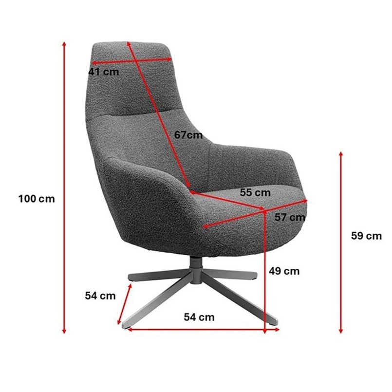 Fauteuil crème pivotant avec accoudoirs - Mimi - Kare Design