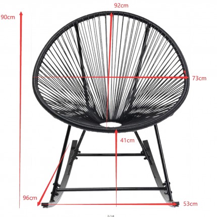 Rocking chair Acapulco black Kare Design