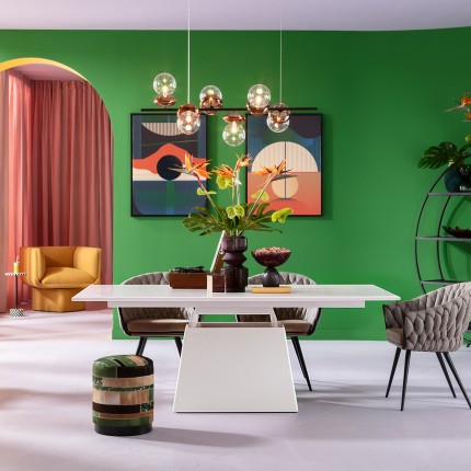 Table à rallonge Benvenuto rectangle blanche Kare Design