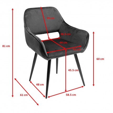 Chair with armrests San Francisco Grey Kare Design