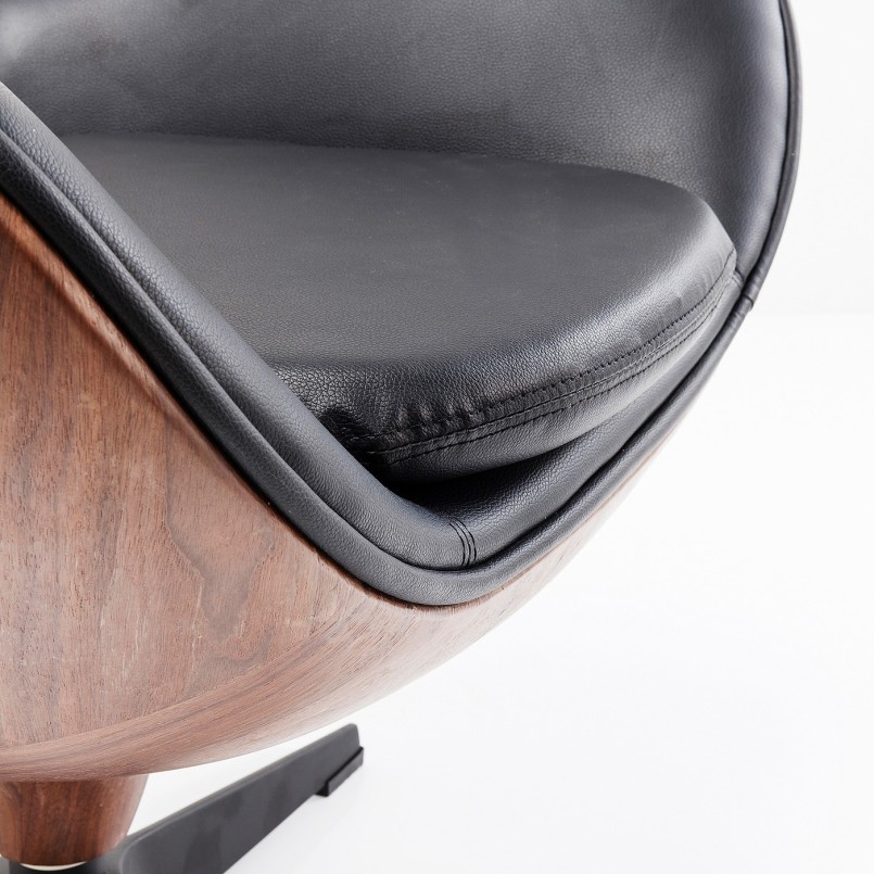 Bureaustoel in zwart leer - Lounge - Kare Design