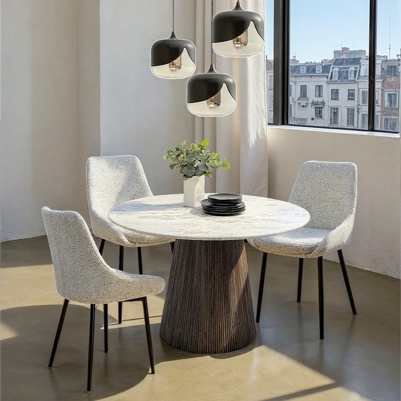 Modern black suspension lamp in glass and steel - Goblet Ball - Kare Design