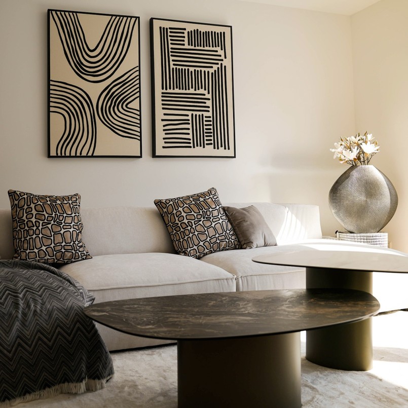 Salontafel van zandsteen en staal - Paso - Kare Design