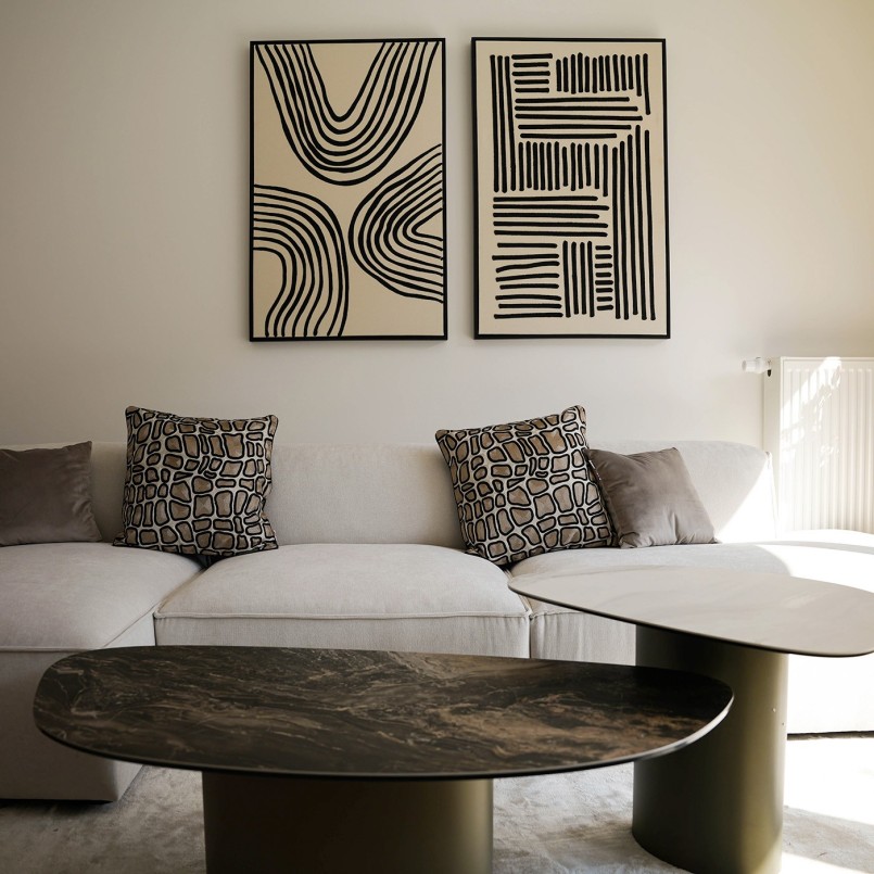Salontafel van zandsteen en staal - Paso - Kare Design