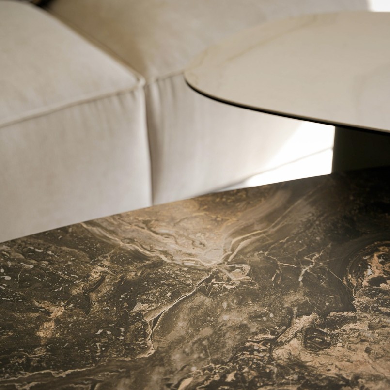 Salontafel van zandsteen en staal - Paso - Kare Design