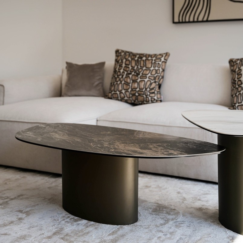 Salontafel van zandsteen en staal - Paso - Kare Design
