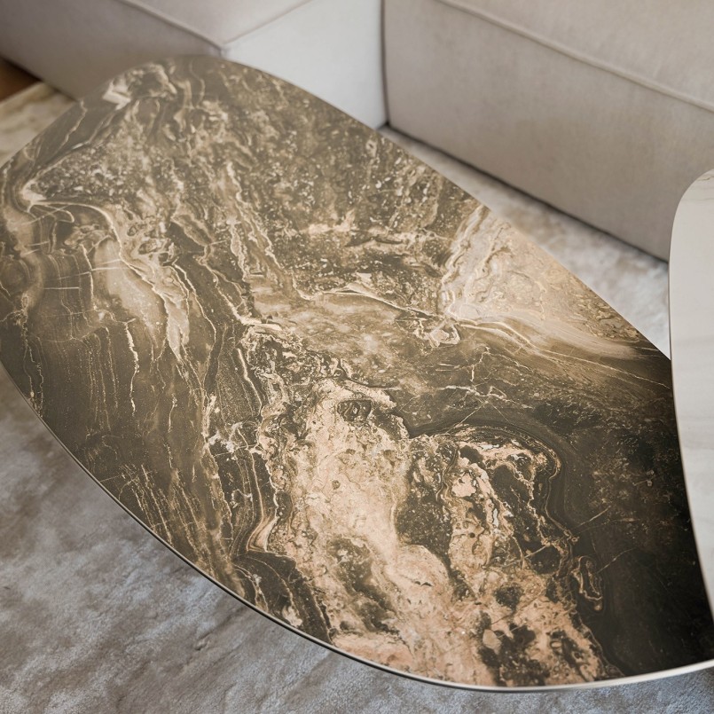 Salontafel van zandsteen en staal - Paso - Kare Design