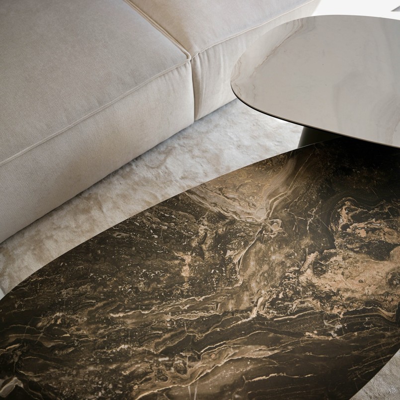 Salontafel van zandsteen en staal - Paso - Kare Design