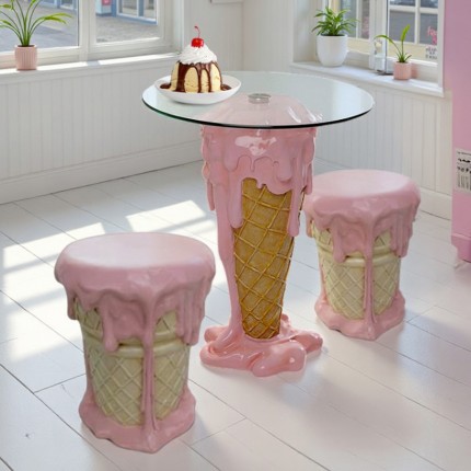 Table de bar glace 60cm rose Kare Design