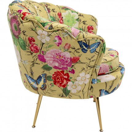 Armchair Water Lily Flower Fever yellow Kare Design