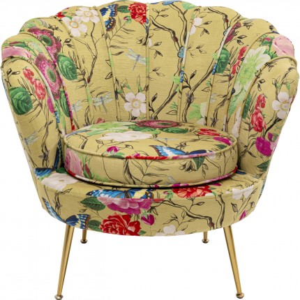 Armchair Water Lily Flower Fever yellow Kare Design