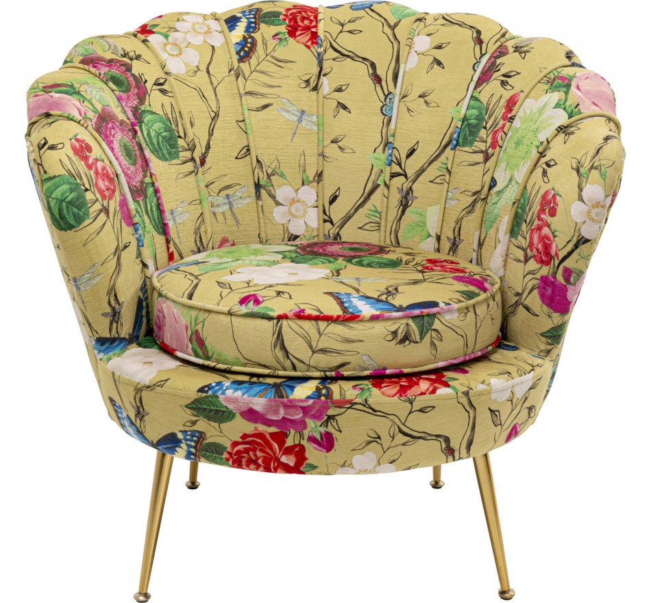 Armchair Water Lily Flower Fever yellow Kare Design