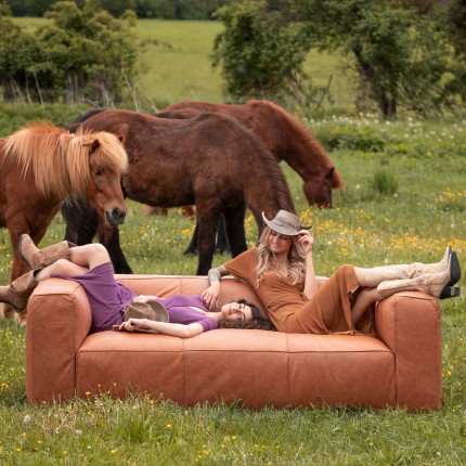 Sofa Cubetto 3-Seater light brown Kare Design