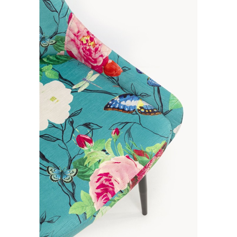 Chaise East Side Flower Fever bleu