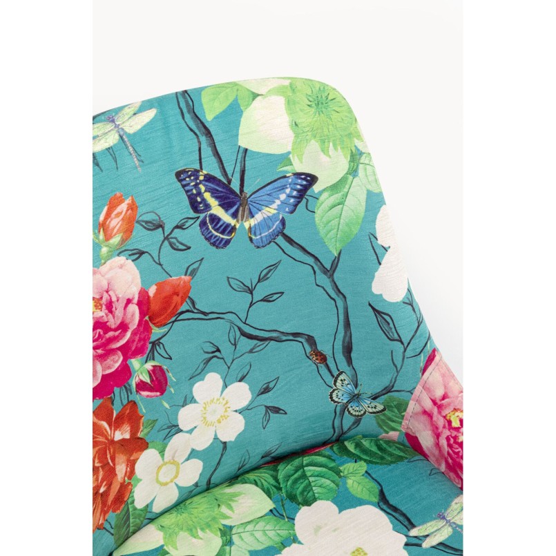 Chaise East Side Flower Fever bleu