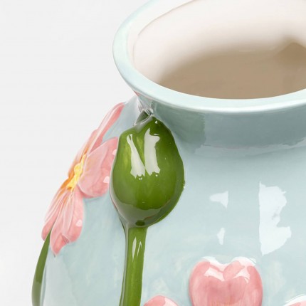 Vase bleu fleurs Kare Design