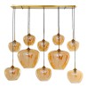Suspension en verre ambré et acier doré - Sphere - Kare Design